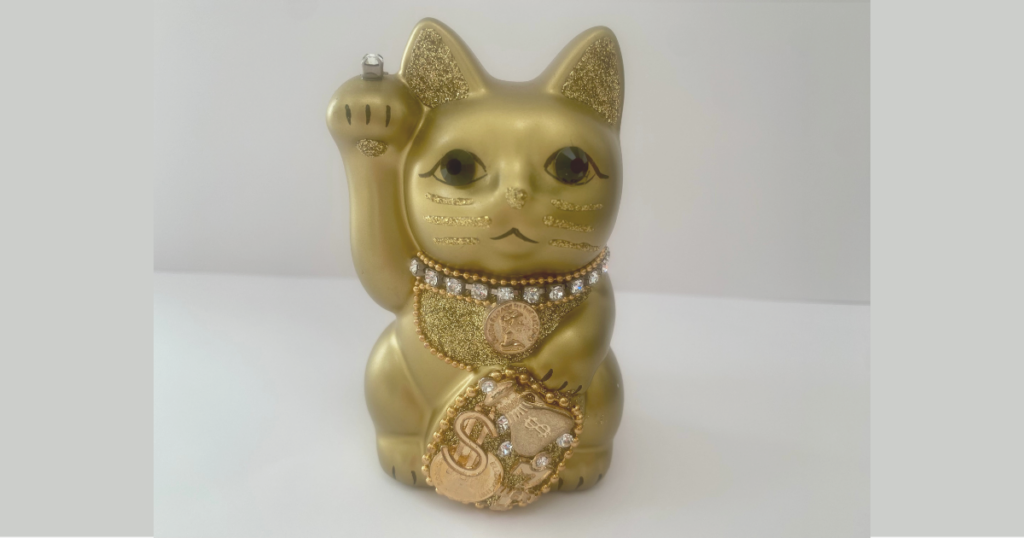 金色のまねきねこ 実際の写真 金運アップ