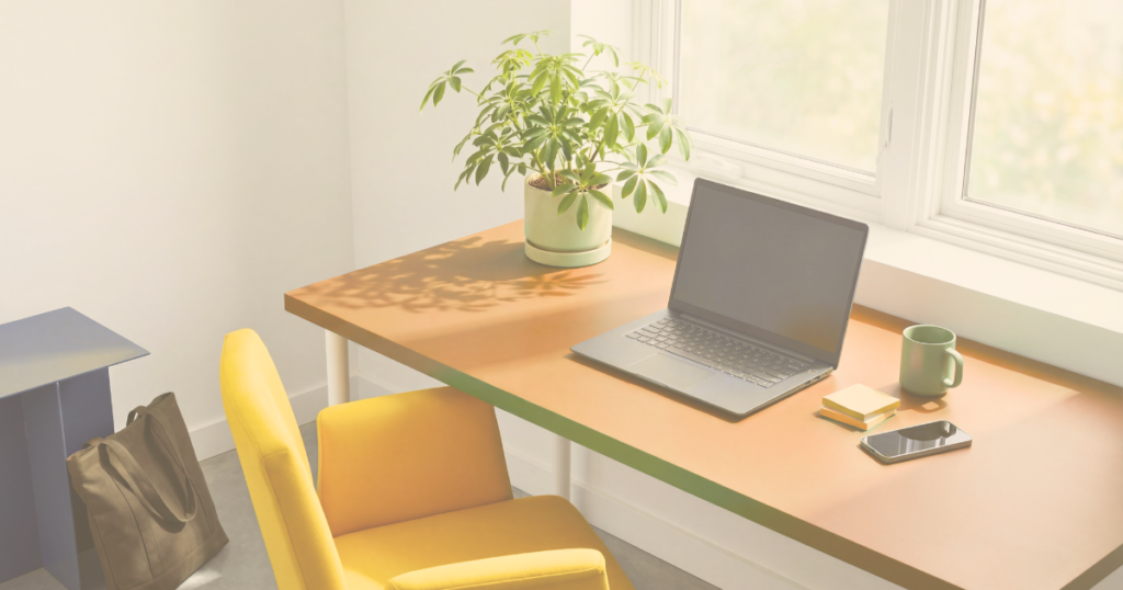 新生活で疲れやすい時期をイメージした、柔らかい光の部屋で過ごす様子